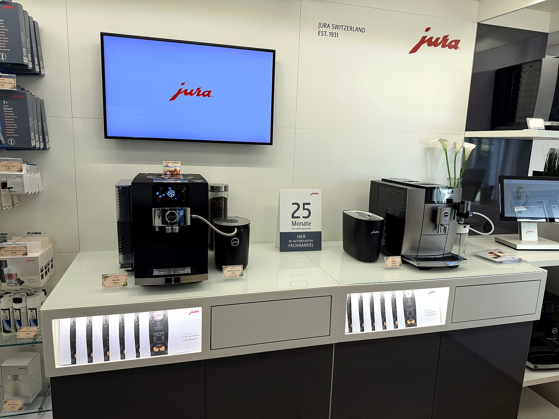 JURA Kaffeevollautomaten zum Ausprobieren im Ladengeschäft
